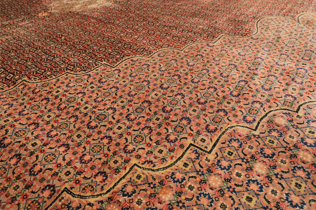 12x18 Black, Rust, Rose Color Hand Knotted Sino Persian Wool &amp; Silk Traditional Oriental Rug