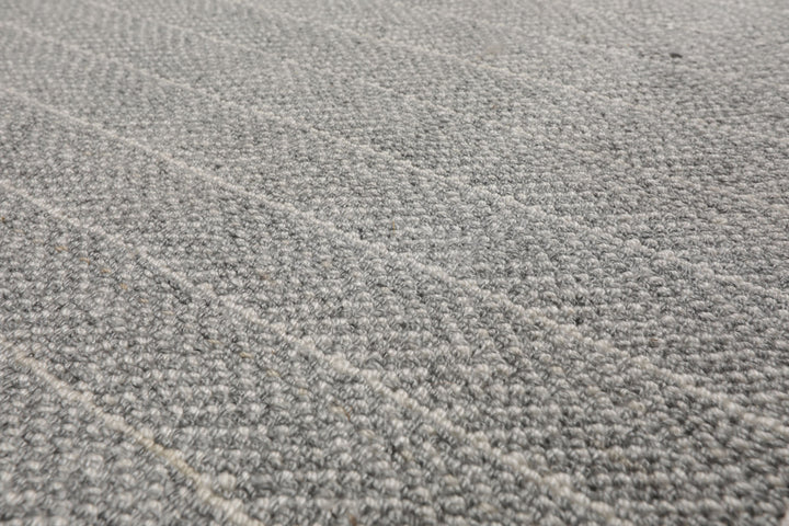 Multi Size Gray Ivory Color Hand Woven Flatweave Wool Contemporary Oriental Rug
