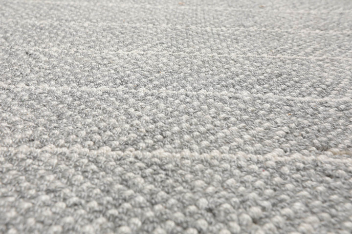 Multi Size Ash Gray Cream Color Hand Tufted Herringbone New Zealand Wool Contemporary Oriental Rug