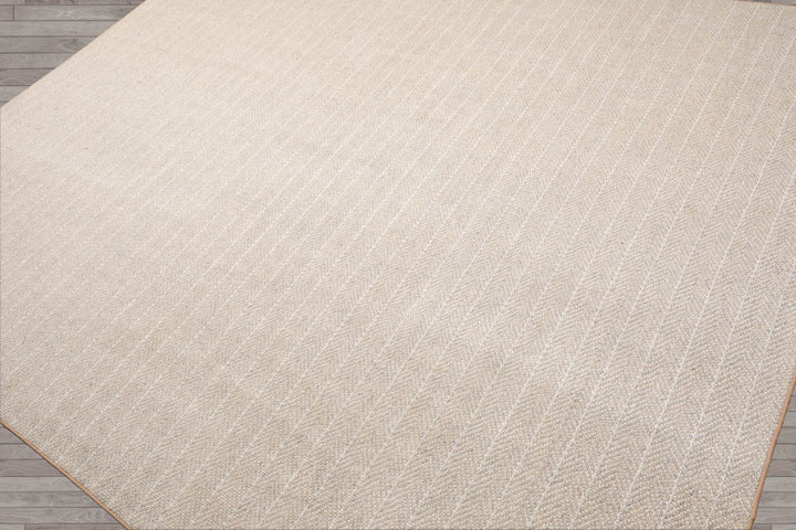 Multi Size Beige Tan Color Hand Tufted Herringbone New Zealand Wool Contemporary Oriental Rug