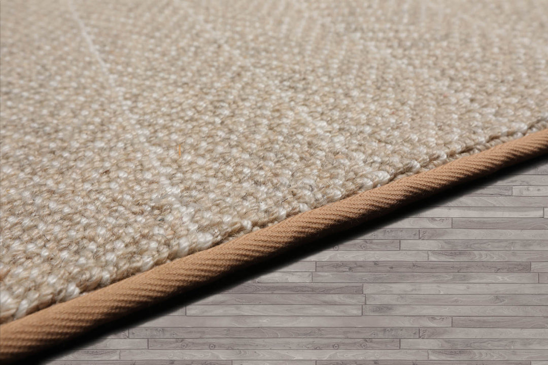 Multi Size Beige Tan Color Hand Tufted Herringbone New Zealand Wool Contemporary Oriental Rug
