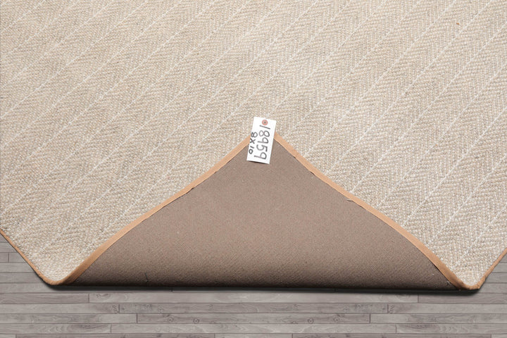 Multi Size Beige Tan Color Hand Tufted Herringbone New Zealand Wool Contemporary Oriental Rug