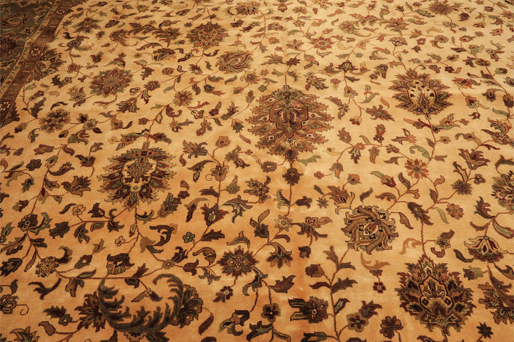 12x18 Ivory, Sage, Rust Color Hand Knotted Agra New Zealand Wool Traditional Oriental Rug