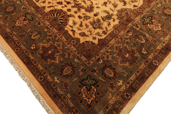 12x18 Ivory, Sage, Rust Color Hand Knotted Agra New Zealand Wool Traditional Oriental Rug
