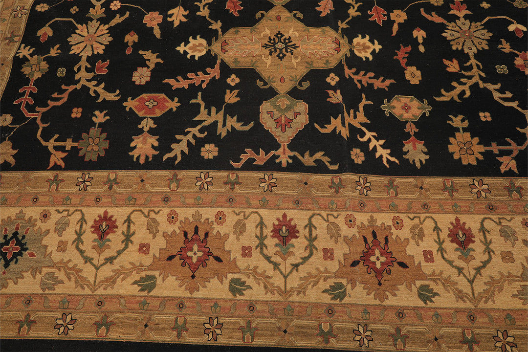12x18 Charcoal, Beige, Sage Color Hand Knotted Soumak Wool Traditional Oriental Rug