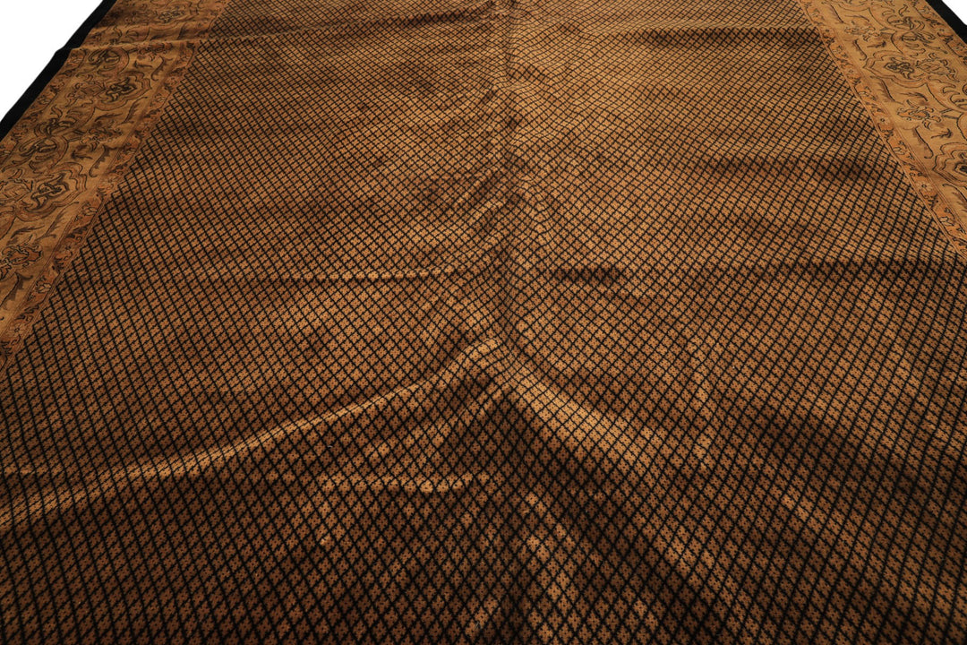 12x18 Black, Gold, Sage Color Hand Knotted Indo Persian New Zealand Wool Transitional Oriental Rug