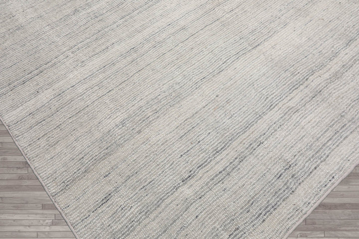 Multi Size Off White Ash Gray Color Hand Tufted Textured New Zealand Wool Contemporary Oriental Rug