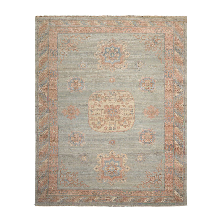 Celeste Rugs Muted Afghan Oushak Vegetable Dyes Celadon 8x10 Traditional Wool Area Rug