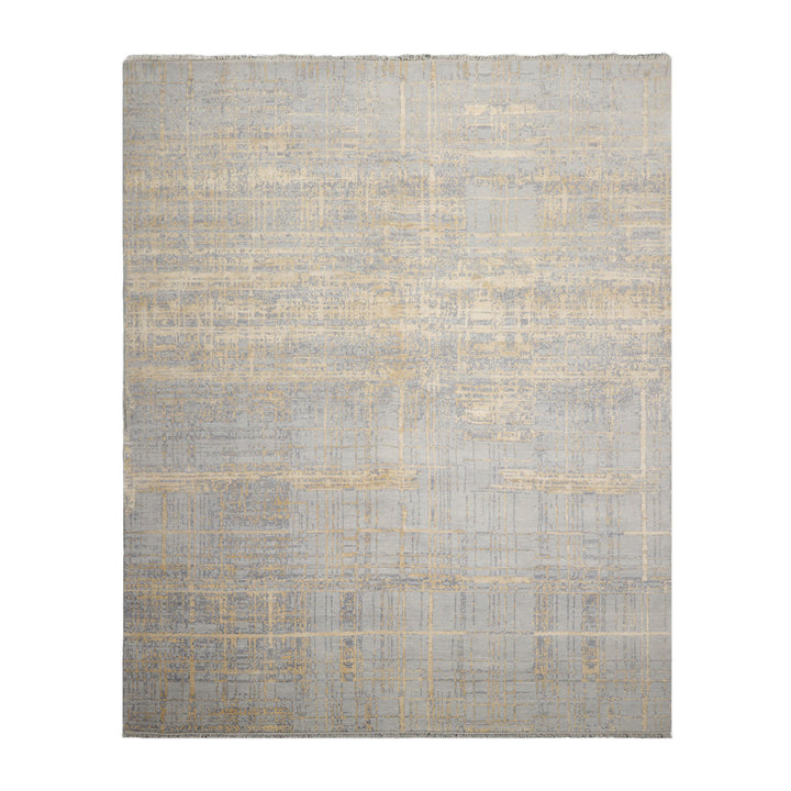 Celeste Rugs Tibetan Sherpa 8x10 Hand Knotted Wool & Silk Modern & Contemporary Oriental Area Rug Slate Gray Color
