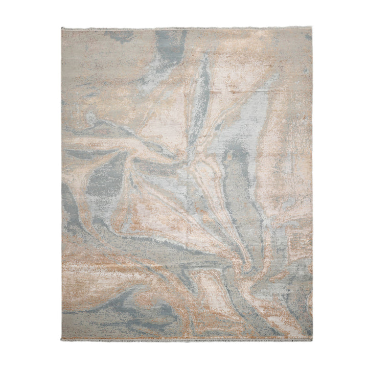 Celeste Rugs Hand Knotted 100% Wool 8x10 Tibetan Sherpa Modern & Contemporary Oriental Area Rug Beige Blue Color