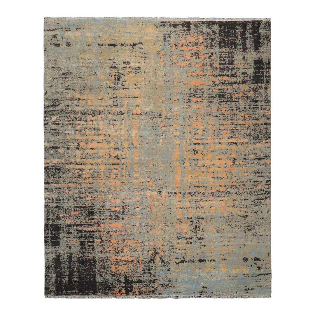 Celeste Rugs 8x10 Wool & Silk Sherpa Modern & Contemporary Hand Knotted Oriental Area Rug Gray Blue Color