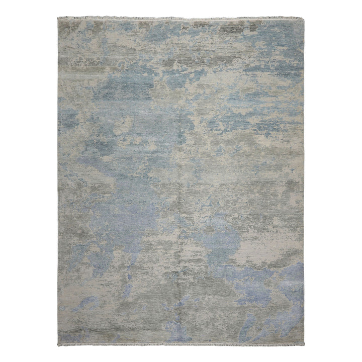 Celeste Rugs Beige Taupe Color 9x12 Hand Knotted Wool & Silk Sherpa Modern & Contemporary Oriental Area Rug