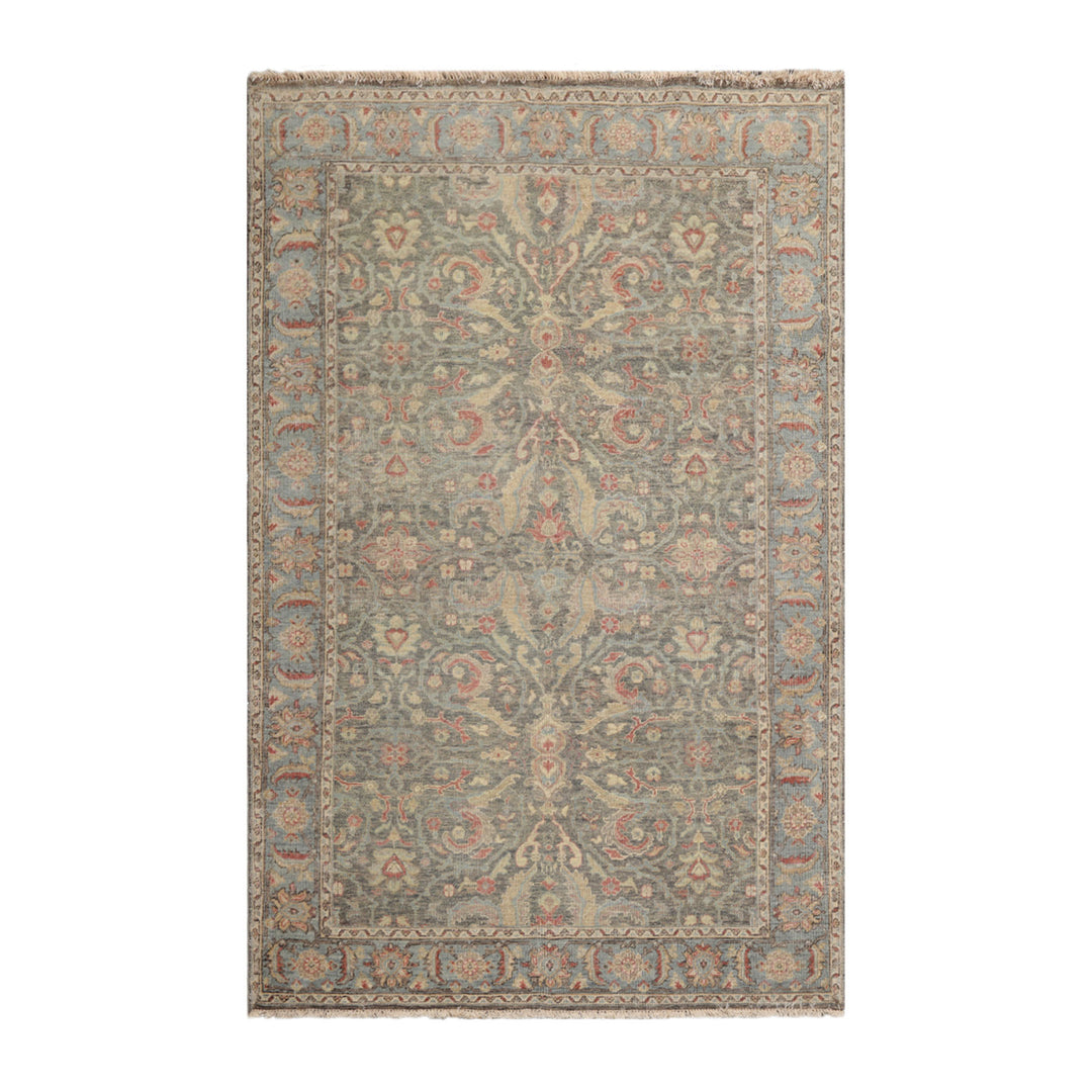 5x7 Hand Knotted Afghan 100% Wool Traditional Oriental Area Rug Gray Beige