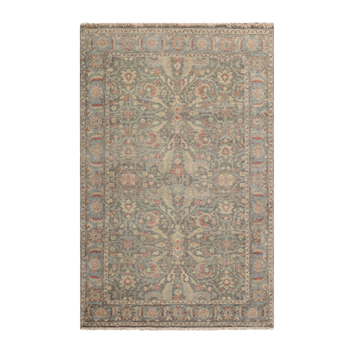 5x7 Hand Knotted Afghan 100% Wool Traditional Oriental Area Rug Gray Beige