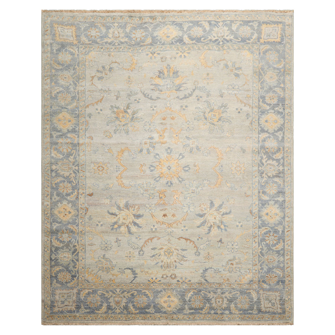 Celeste Rug 8'x10' Mint 100% Wool Afghan Oushak Rug Hand-Knotted Traditional Oriental Design