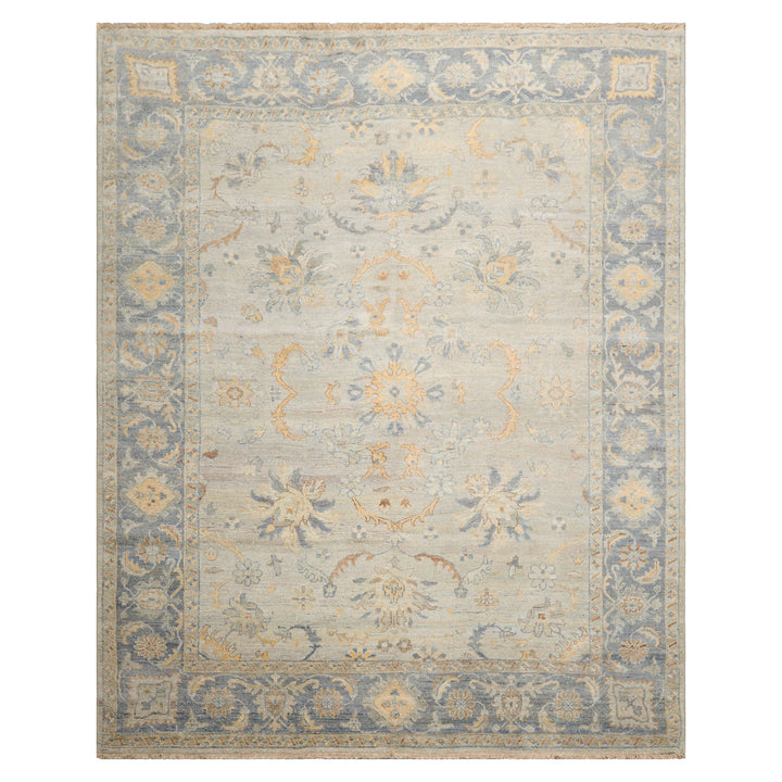 Celeste Rug 8'x10' Mint 100% Wool Afghan Oushak Rug Hand-Knotted Traditional Oriental Design