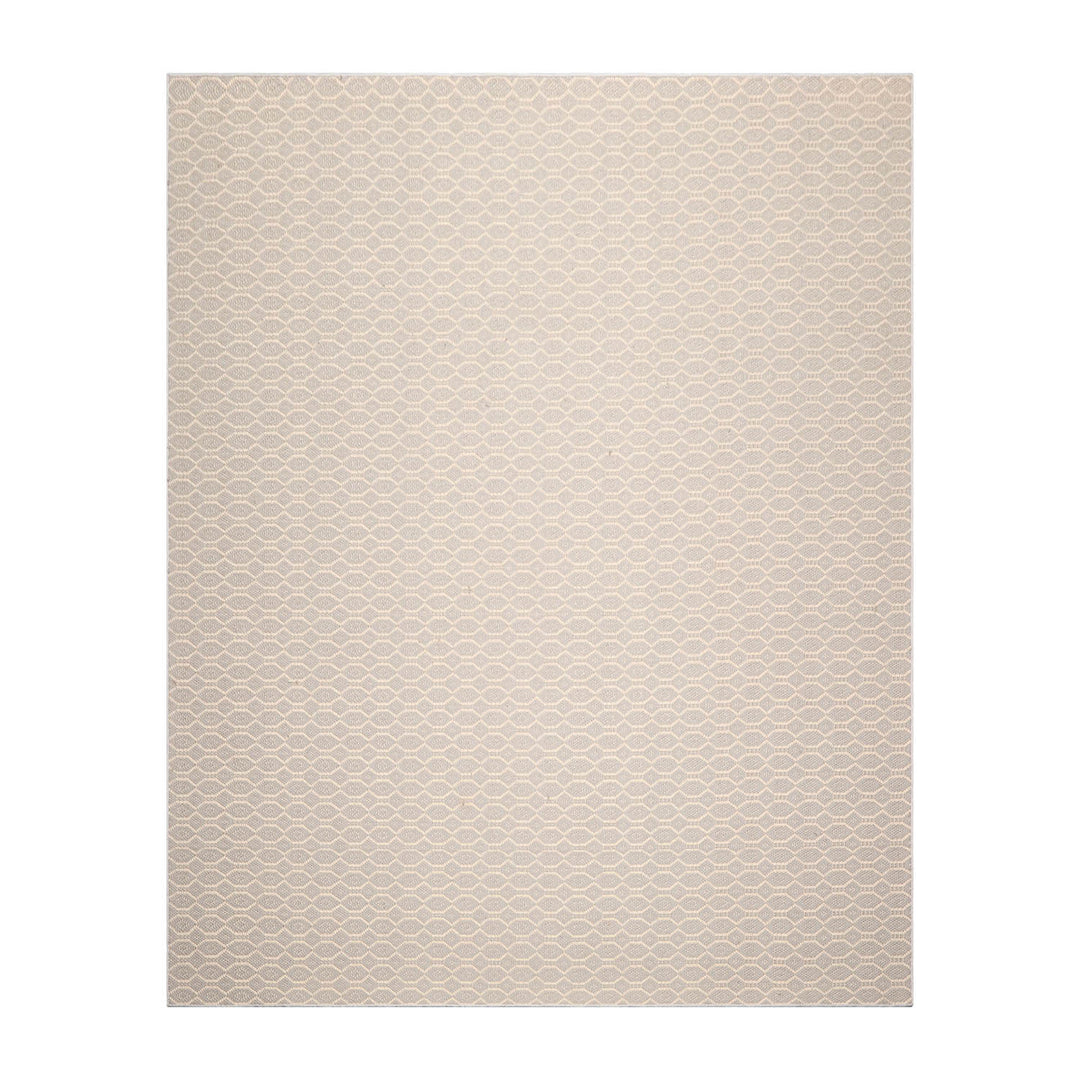 Multi Size Gray Ivory Color Hand Woven Geometric New Zealand Wool Contemporary Oriental Rug