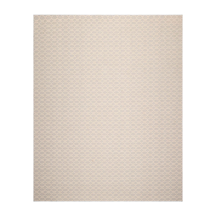 Multi Size Gray Ivory Color Hand Woven Geometric New Zealand Wool Contemporary Oriental Rug