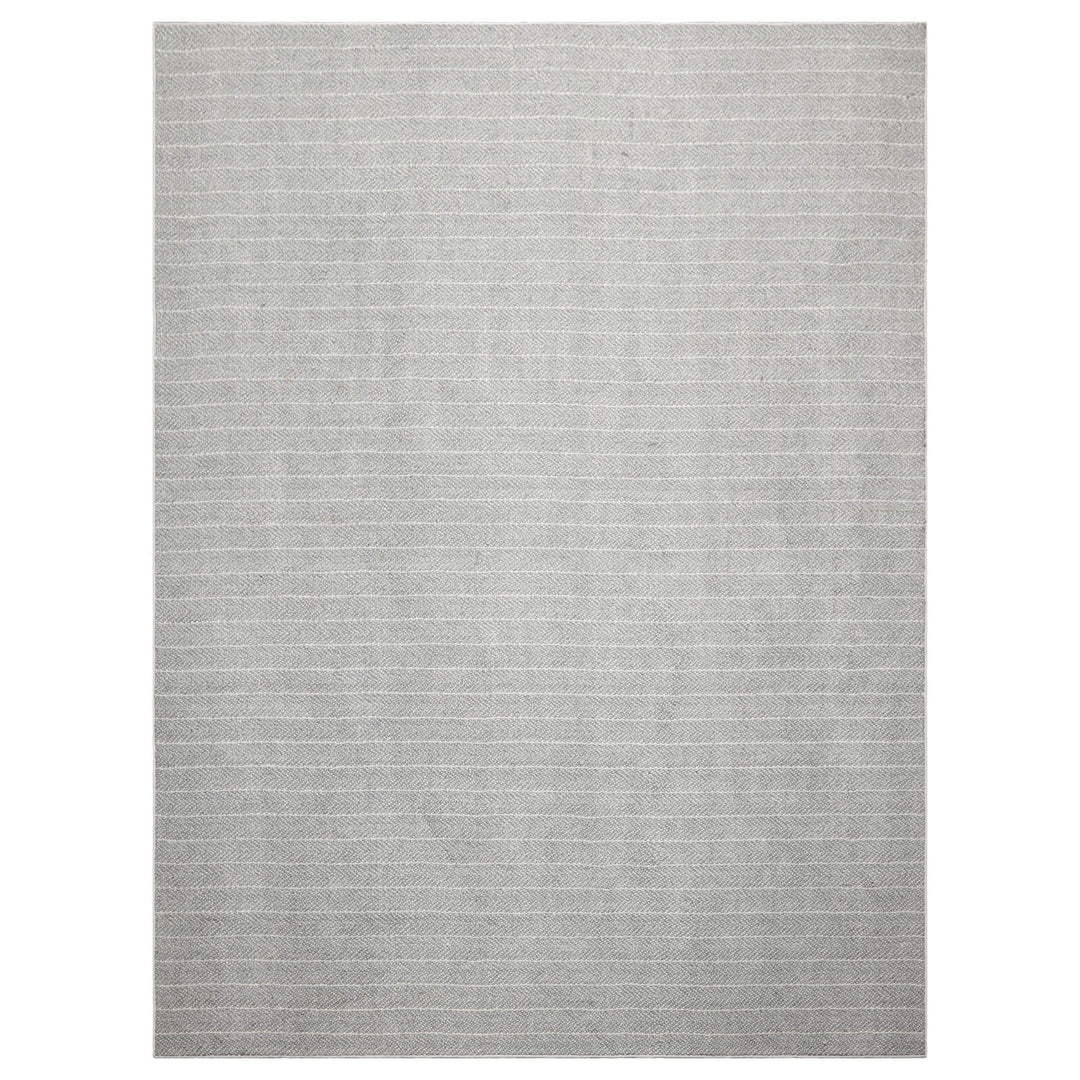 Multi Size Ash Gray Cream Color Hand Tufted Herringbone New Zealand Wool Contemporary Oriental Rug