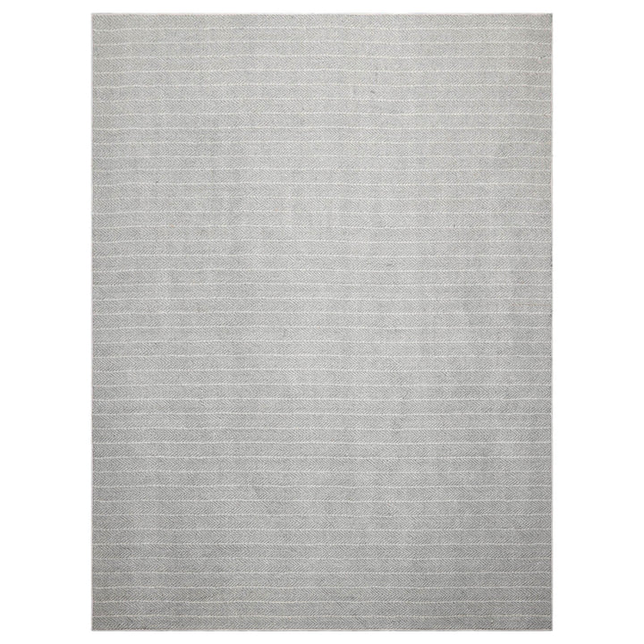 Multi Size Ash Gray Cream Color Hand Tufted Herringbone New Zealand Wool Contemporary Oriental Rug