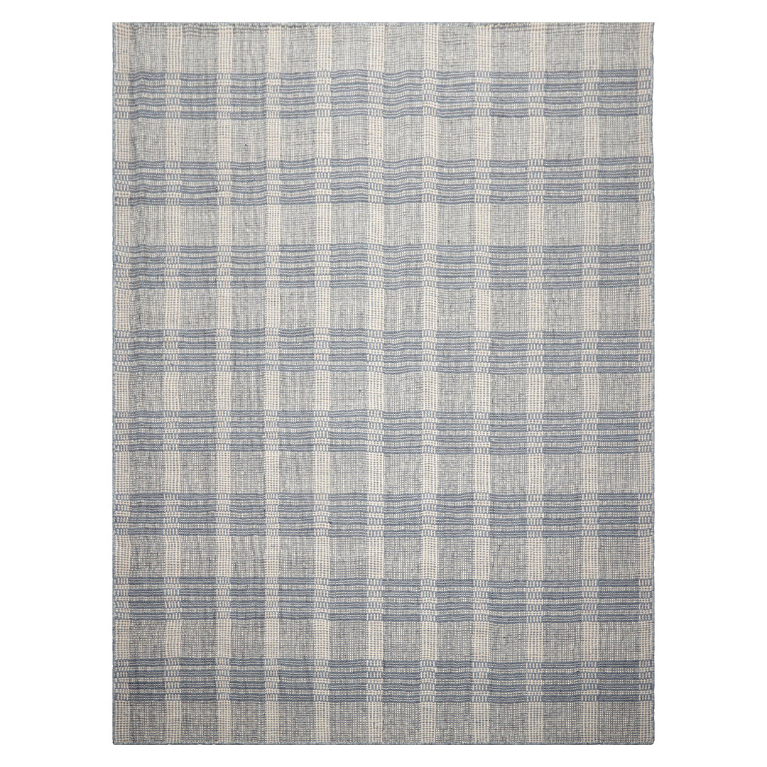 Celeste Rug Multi Size Hand Woven Ivory Wool Plaid Flatweave Contemporary Area Rug