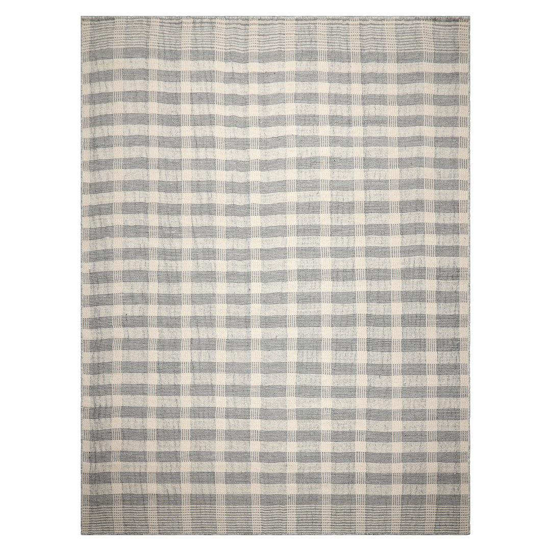 Celeste Rug Multi Size Hand Woven Ivory Wool Plaid Flatweave Modern Area Rug by