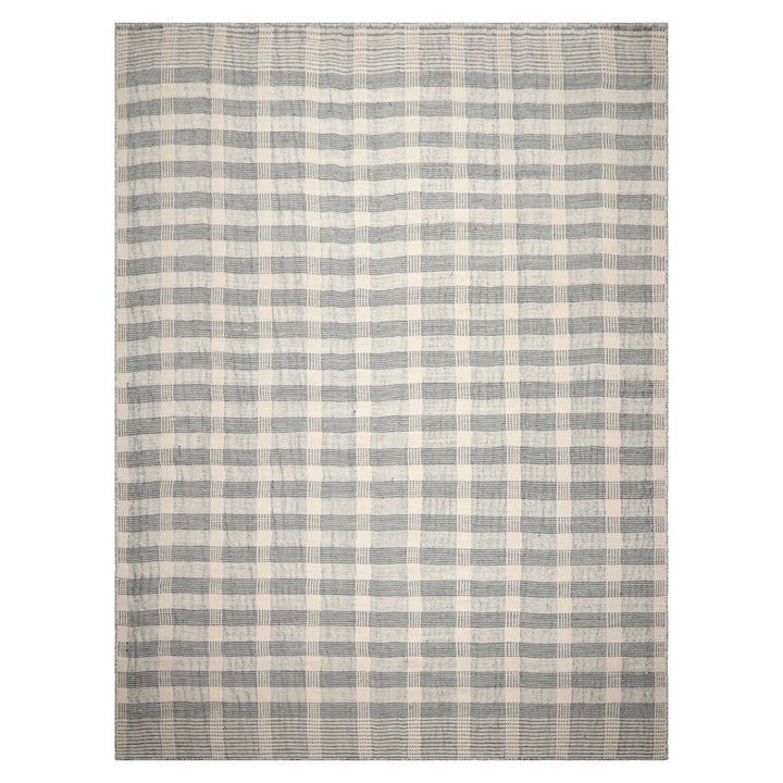 Celeste Rug Multi Size Hand Woven Ivory Wool Plaid Flatweave Modern Area Rug by