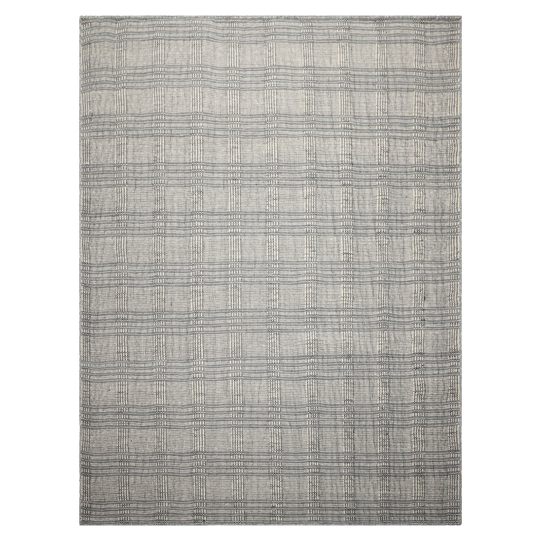 Celeste Rug Multi Size Hand Woven Ivory Wool Plaid Flatweave Modern Area Rug by