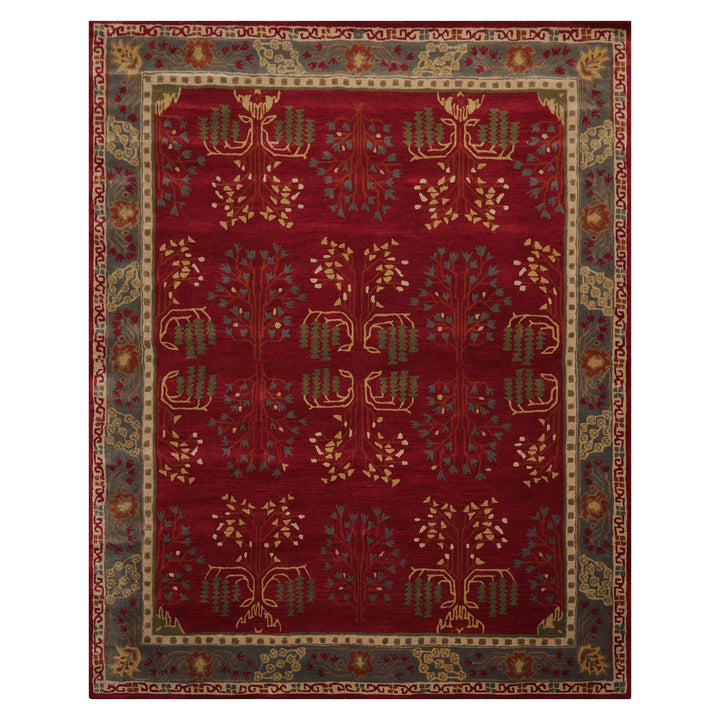 Celeste Rugs Hand Tufted Traditional Arts & Crafts 8'x10' Burgundy Wool Oriental Area Rug