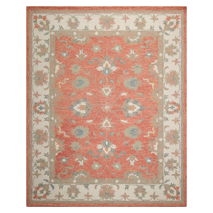 Celeste Rugs  Multi Sizes Orange Hand Hooked Transitional Agra Wool Oriental Area Rug
