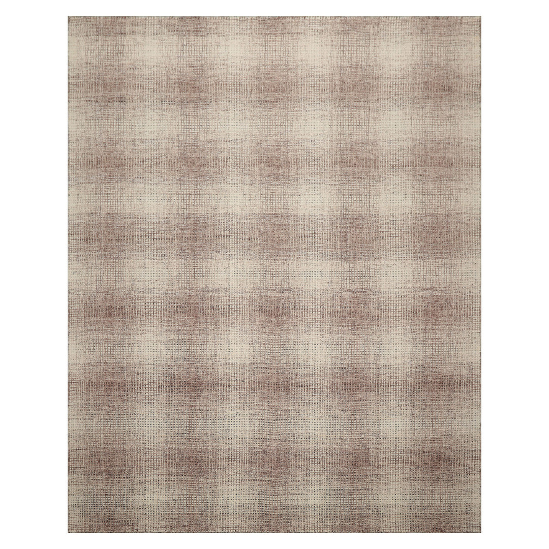 Celeste Rugs Multi Sizes Modern & Contemporary Plaid Ivory Hand Hooked Wool Oriental Area Rug