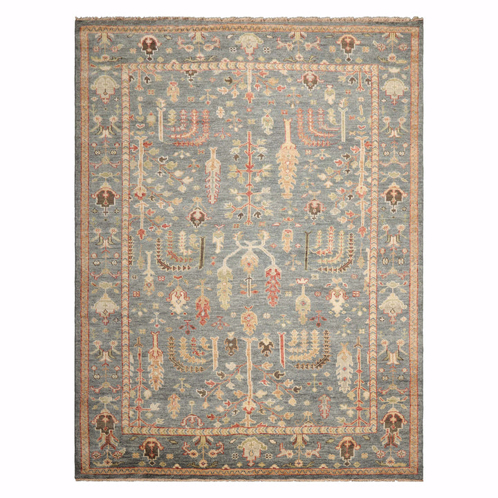 Celeste Rug Multi Sizes Hand Knotted Slate Wool Oriental Area Rug with Traditional Design