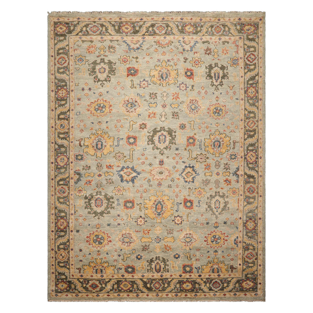 Celeste Rug Multi Sizes Hand Knotted Mint Wool Oriental Area Rug with Traditional Design