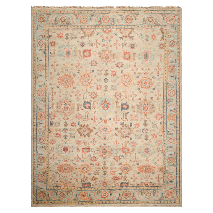 Celeste Rug Multi Sizes Hand Knotted Beige Wool Oriental Area Rug with Traditional Design