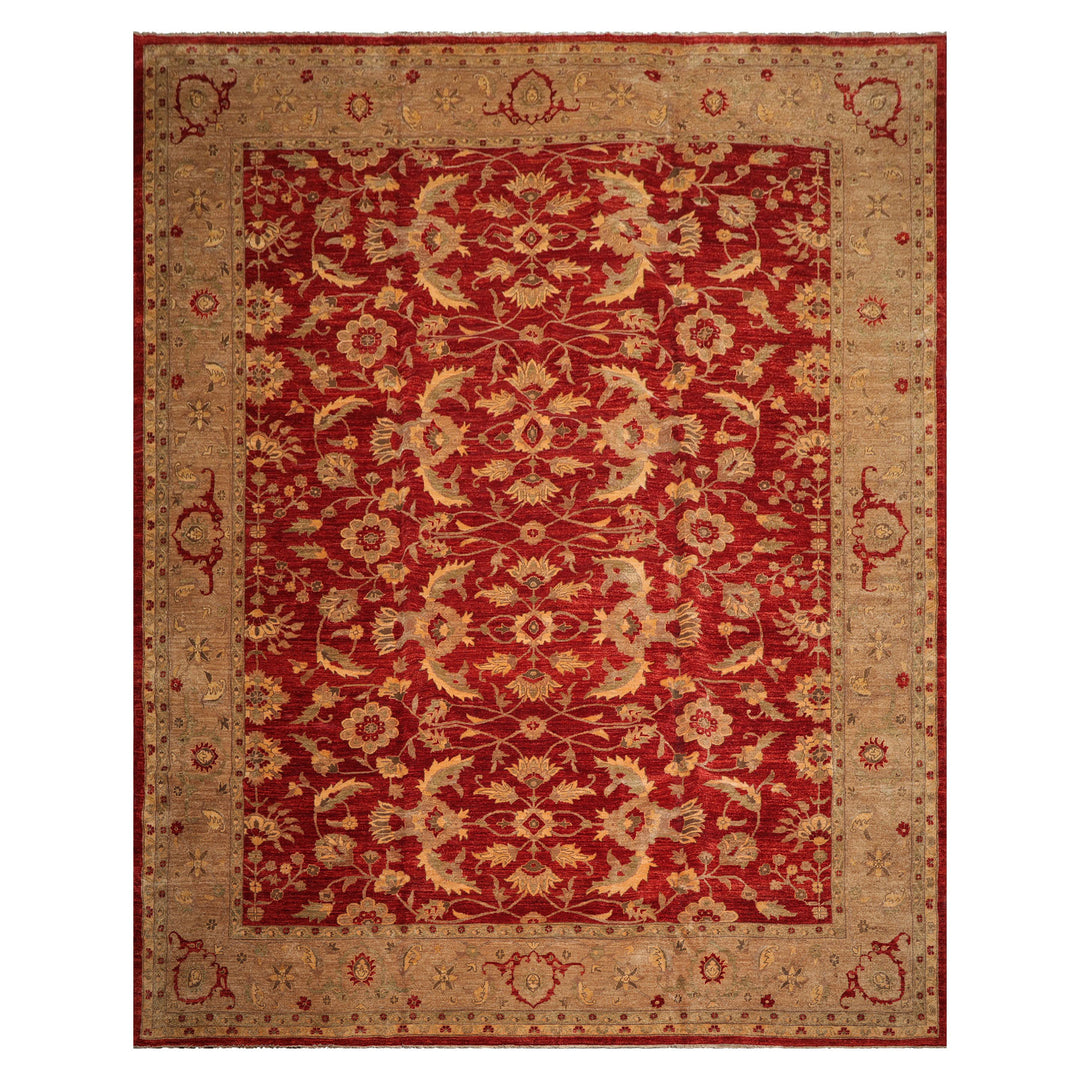 Celeste Rugs  12'x15'9" Red Traditional Peshawar Mahal Hand Knotted 200 KPSI Wool Oriental Area Rug