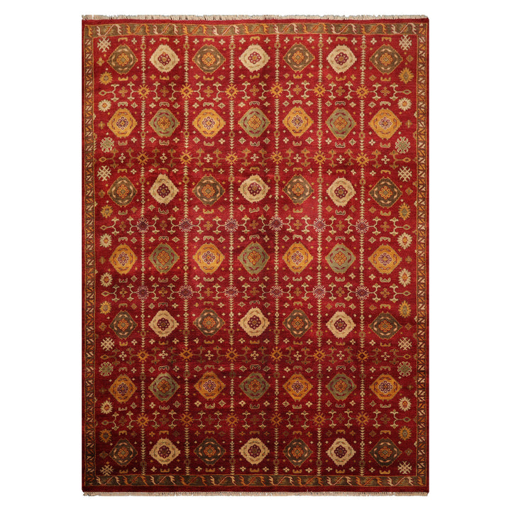 Celeste Rugs  Traditional Agra Wool Oriental Hand Knotted  9'7''x13'3" Rusty Red Area Rug