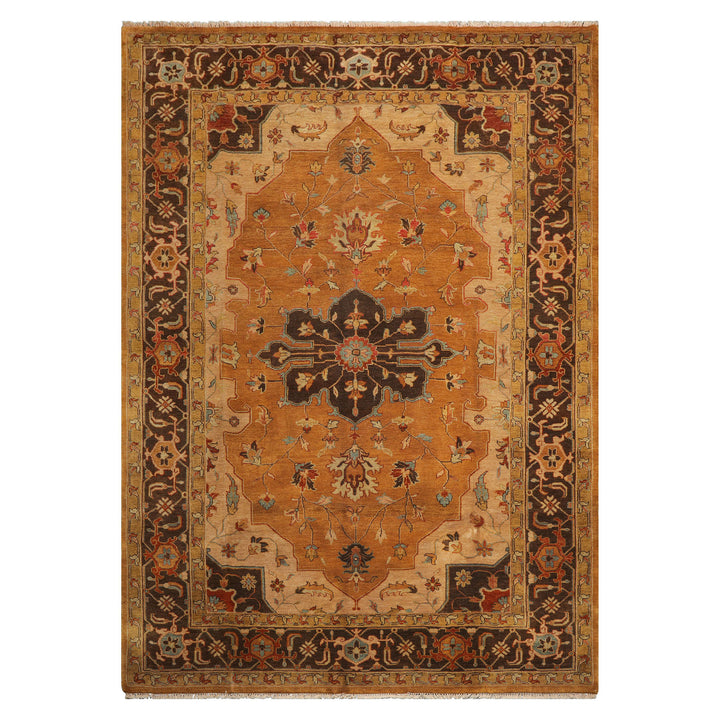 Celeste Rugs  Traditional Serapi 9'7''x13'7" Caramel Hand Knotted Wool Oriental Area Rug