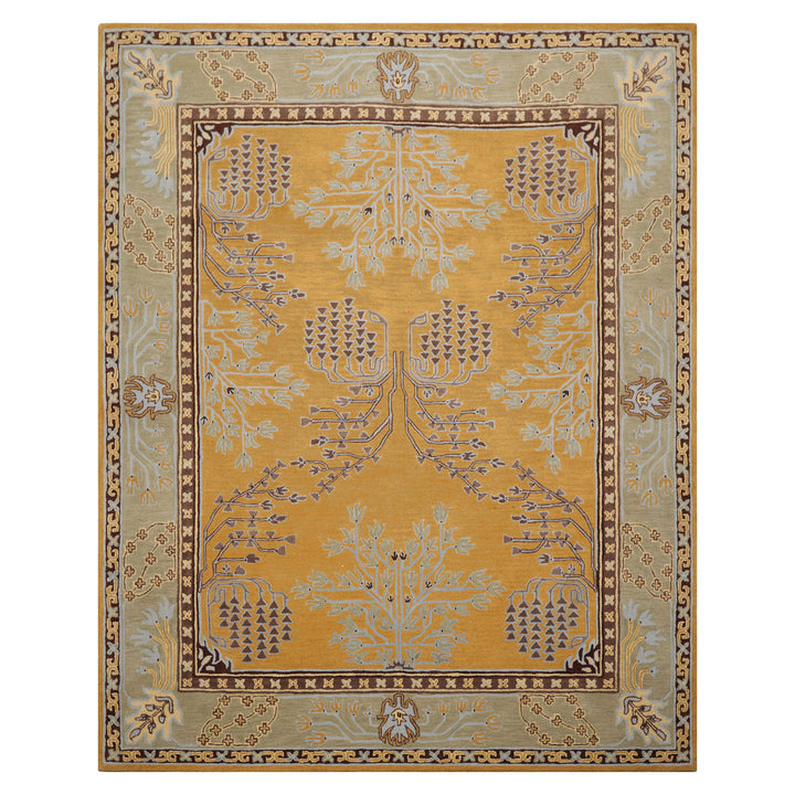 Celeste Rugs 8'x10' Gold Arts & Crafts/Mission Donegal Hand Tufted Wool Oriental Area Rug