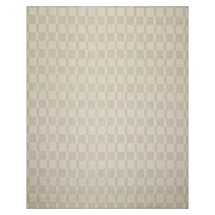 Multi Size Green White Color Hand Loomed Flatweave Wool Modern Oriental Rug