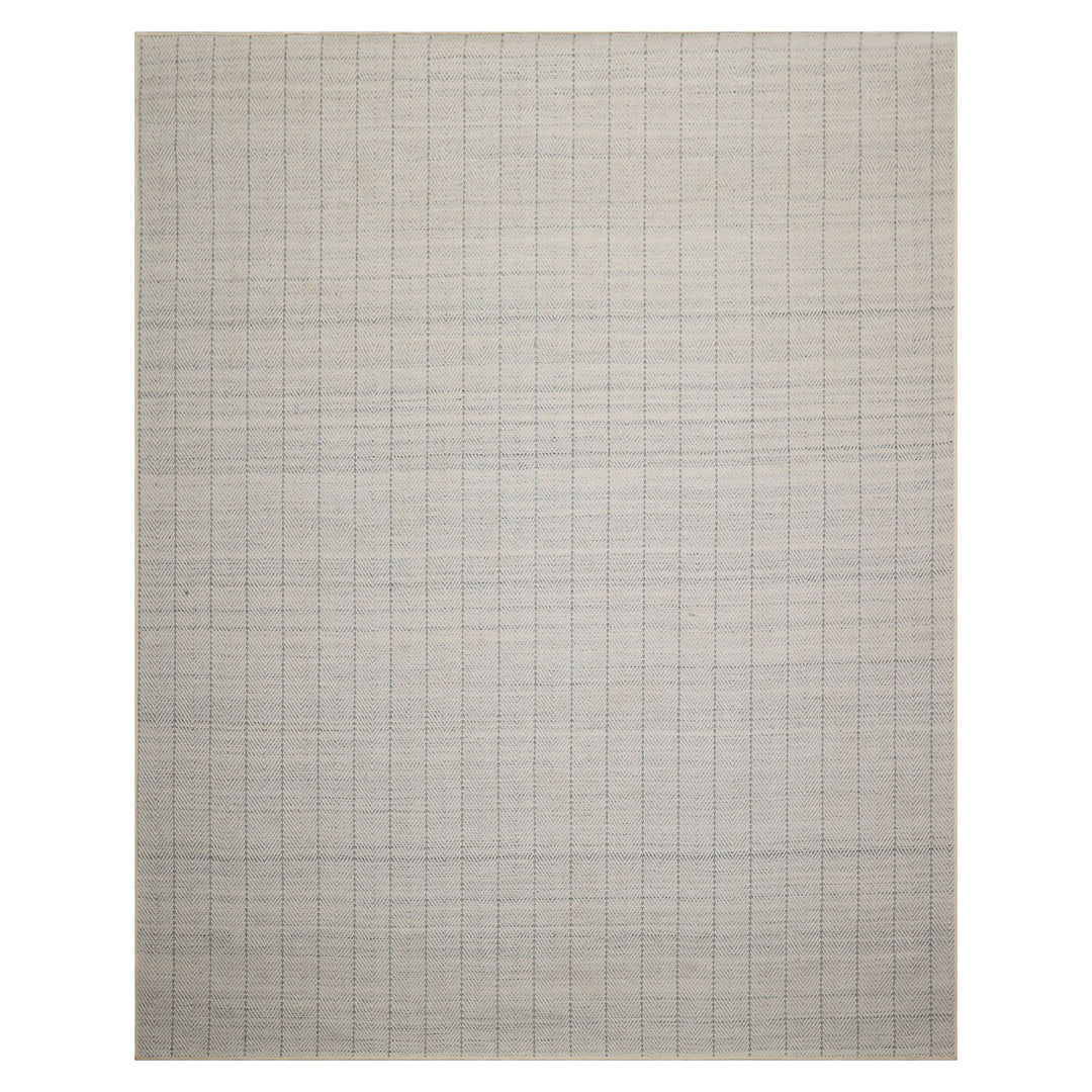 Multi Size Ivory  Gray Color Hand Loomed Flatweave Wool Contemporary Oriental Rug