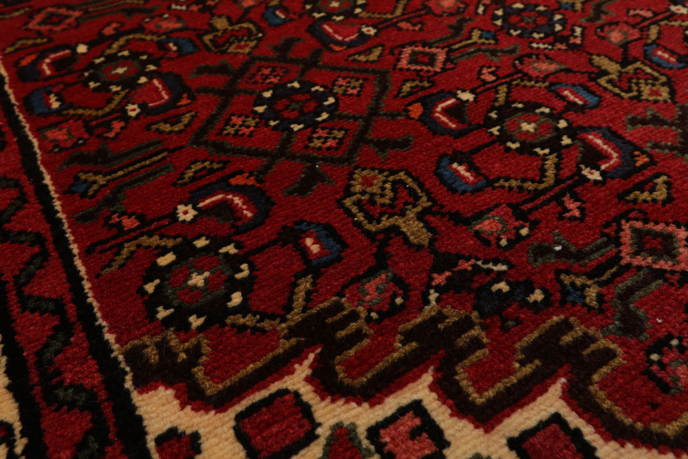 3x5 Rust, Ivory, Blue Color Hand Knotted Abadeh Wool Traditional Oriental Rug