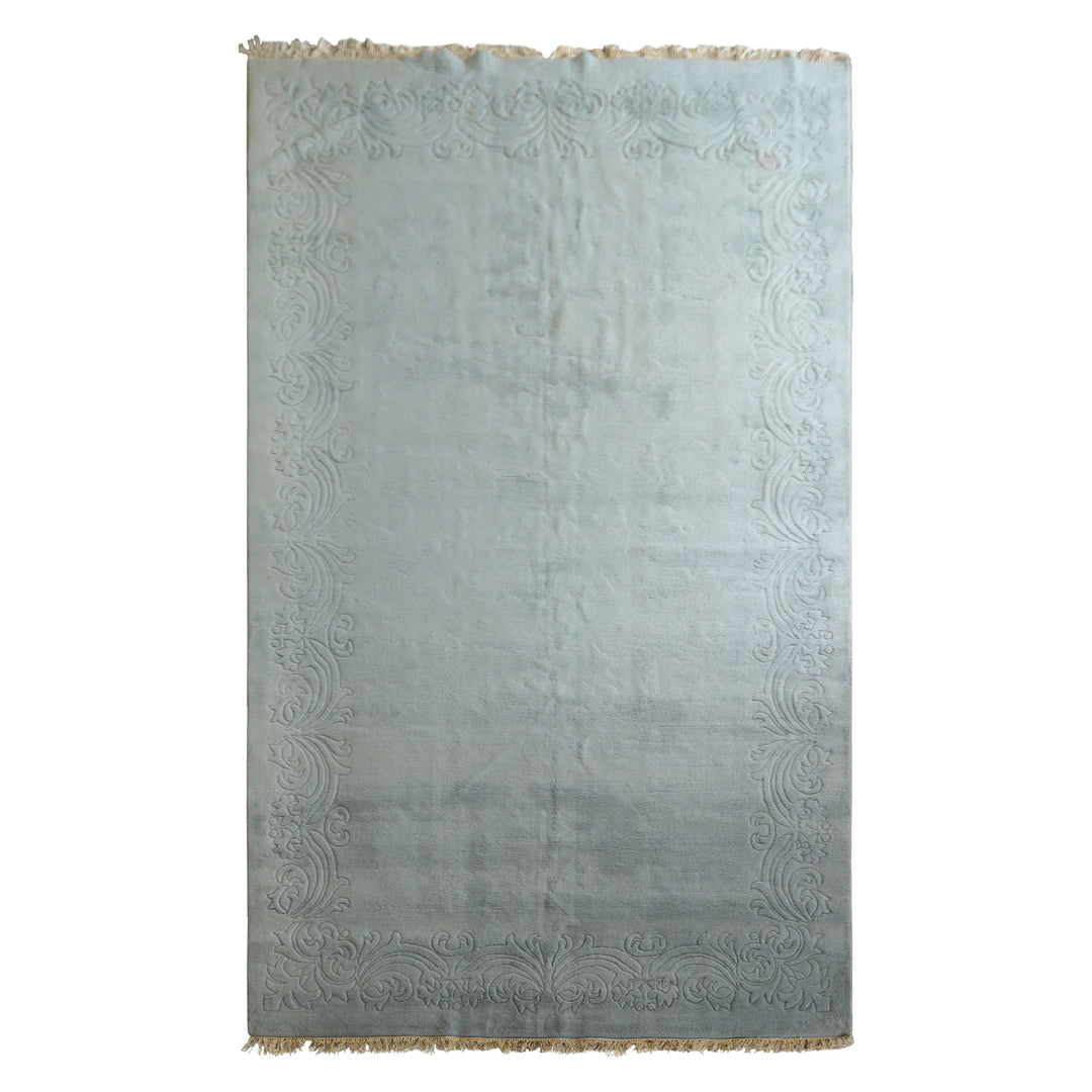 Oversize Light Blue, , Color Hand Knotted Aubusson Savonnerie Wool Traditional Oriental Rug