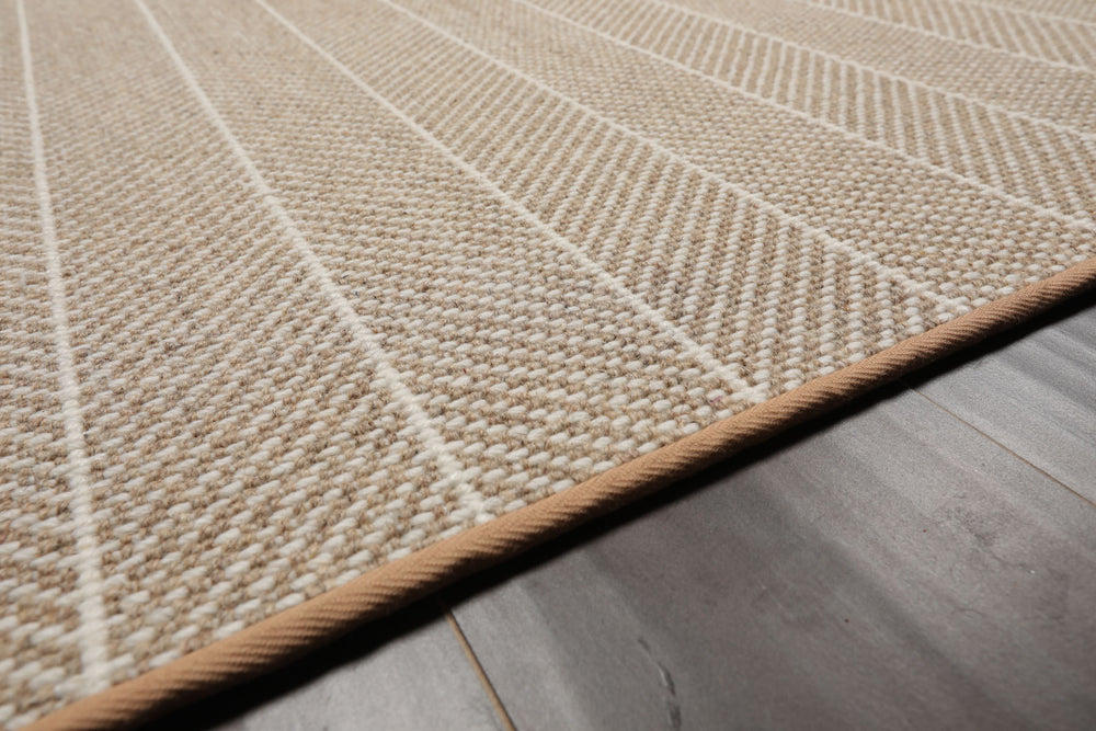 Multi Size Tan Ivory Color Hand Woven Flatweave Wool Contemporary Oriental Rug