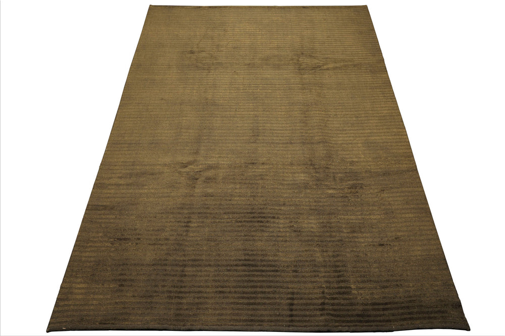 8x11 Dark Green, , Color Hand Knotted Tibetan Wool Modern & Contemporary / ribbed Oriental Rug