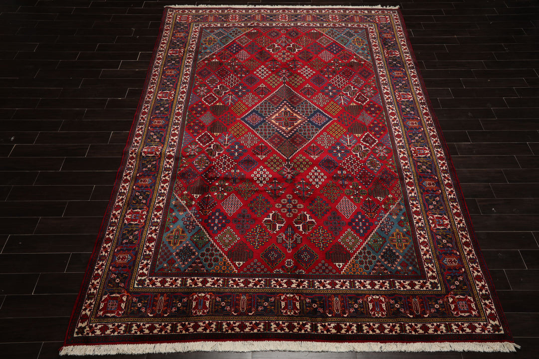 8x12 Red, Navy, Ivory Color Hand Knotted Joshegan Wool Traditional Oriental Rug