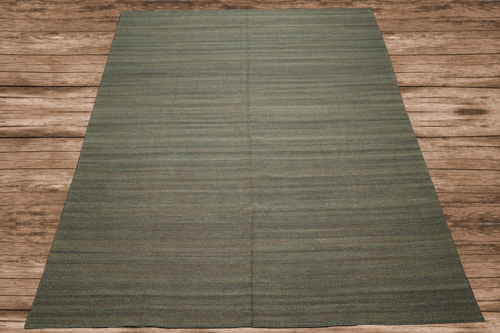 8x10 Teal, Brown, Color Hand Woven Kilim Wool Modern & Contemporary Oriental Rug