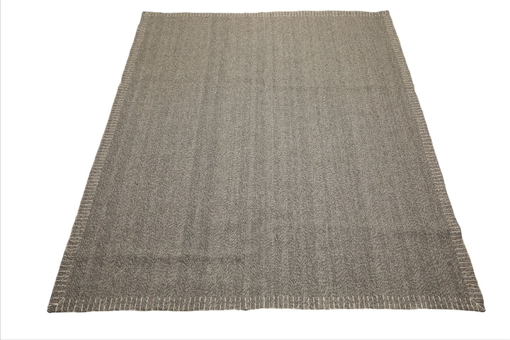 8x10 Taupe, Gray, Color Hand Woven Flatweave Wool Modern & Contemporary Oriental Rug