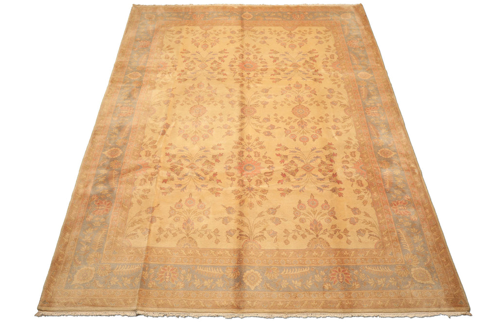 10x14 Beige, Seafoam, Blush Color Hand Knotted Oushak Wool Traditional Oriental Rug