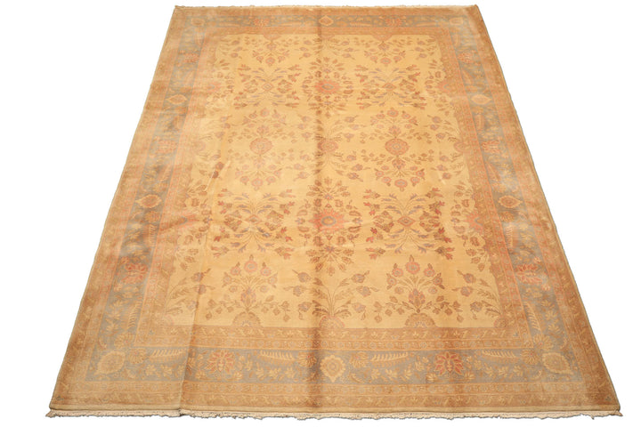 10x14 Beige, Seafoam, Blush Color Hand Knotted Oushak Wool Traditional Oriental Rug