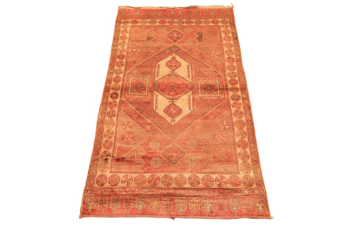 5x8 Rust, Beige, Rose Color Hand Knotted Turkish Oushak Wool Traditional Oriental Rug
